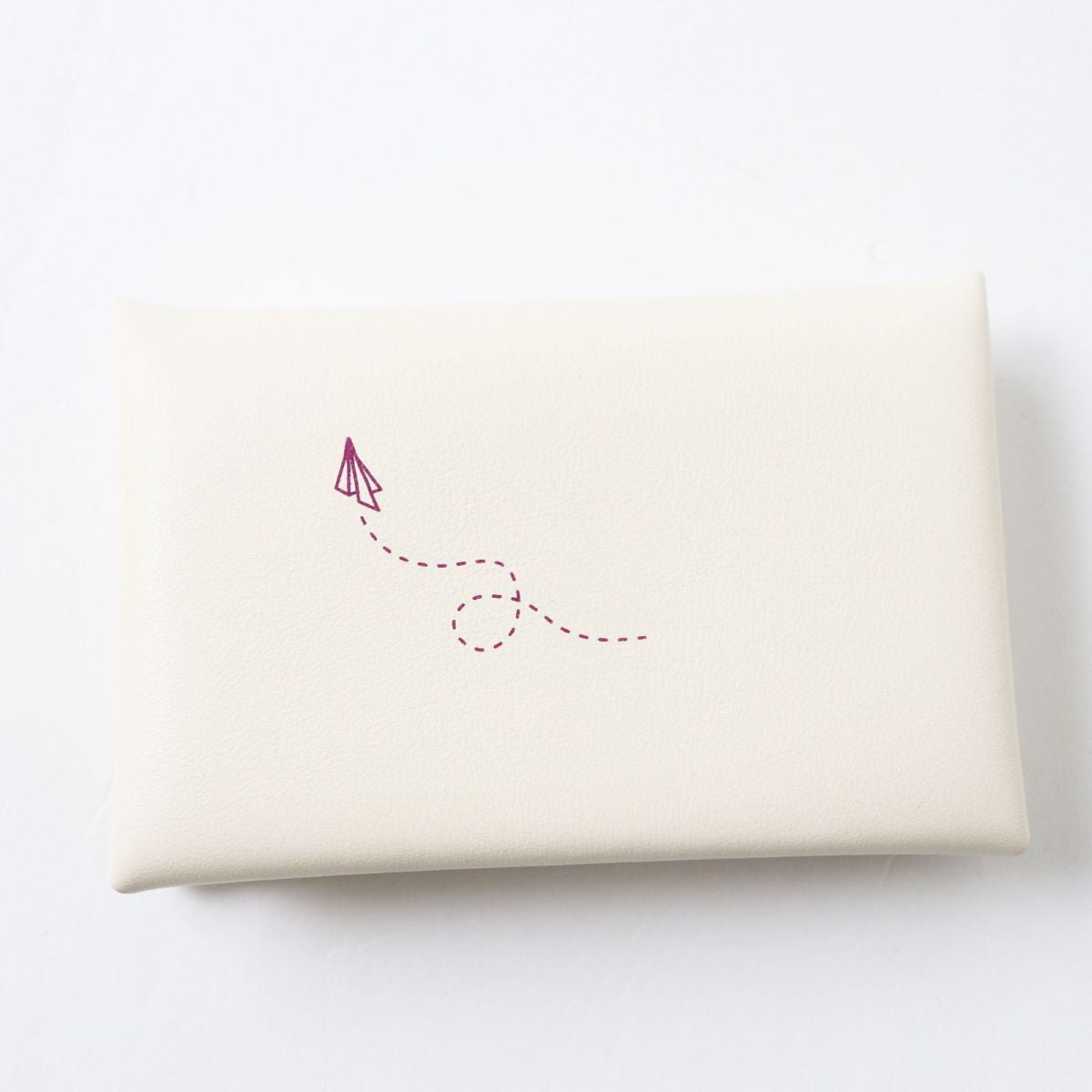 HERMES Card Case Main: Vaux Swift Nata (Ivory type) x Silver Metal<br>Aviator Women Used