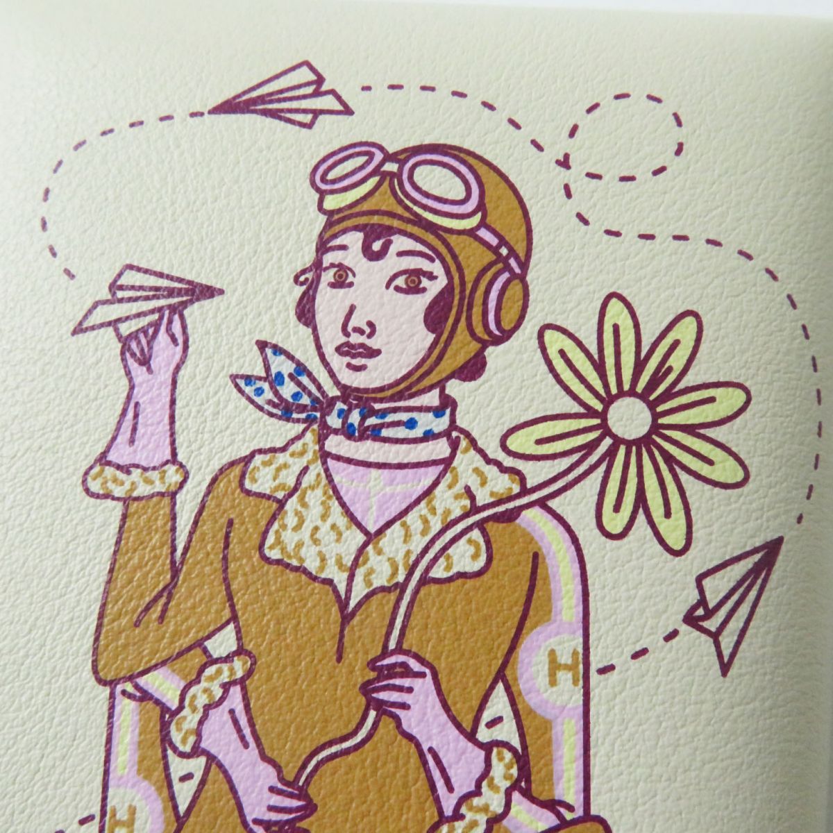 HERMES Card Case Main: Vaux Swift Nata (Ivory type) x Silver Metal<br>Aviator Women Used