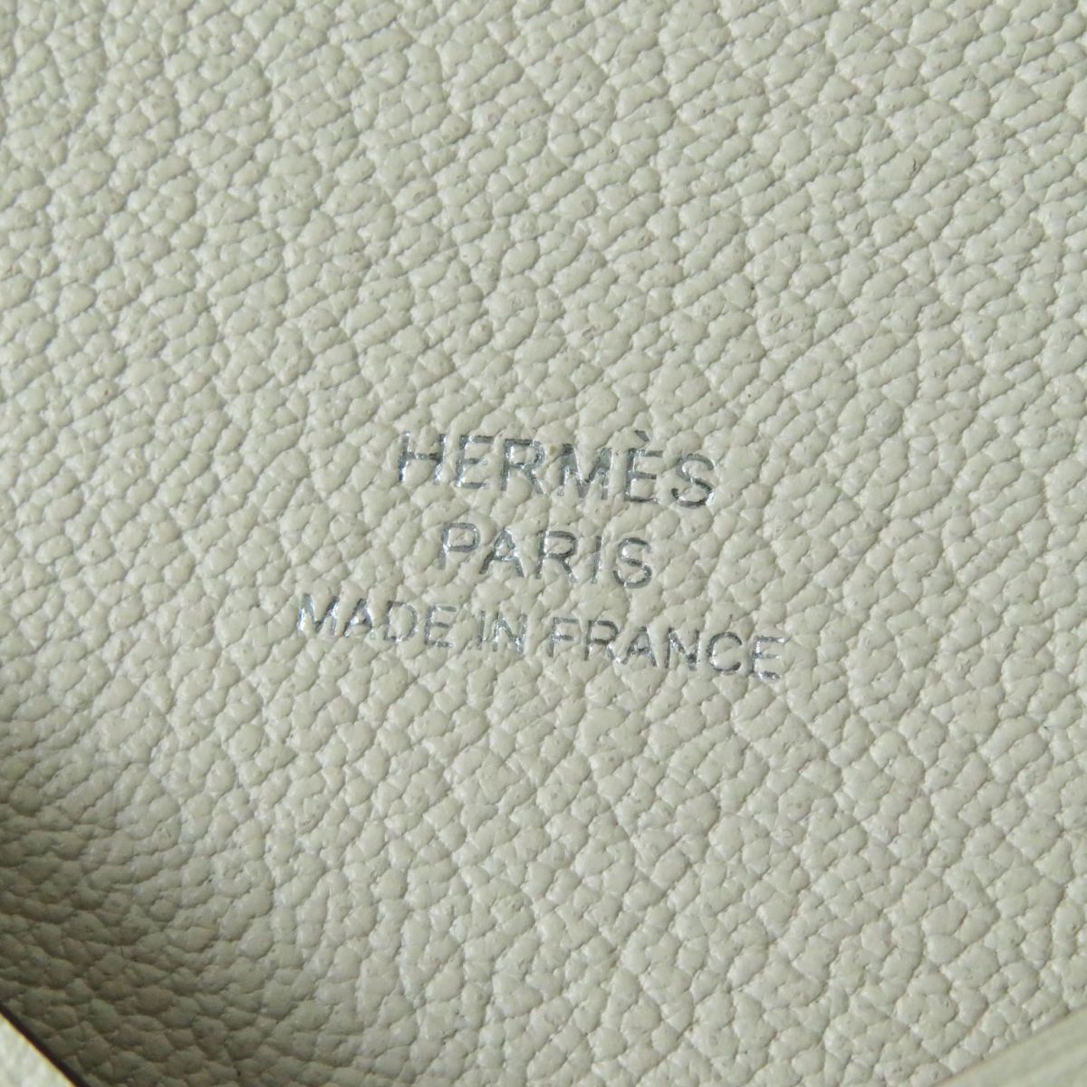 HERMES Card Case Main: Vaux Swift Nata (Ivory type) x Silver Metal<br>Aviator Women Used