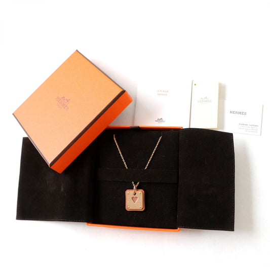 HERMES Necklace Vorswist, gold plated Pink Gold x Brown Women Used