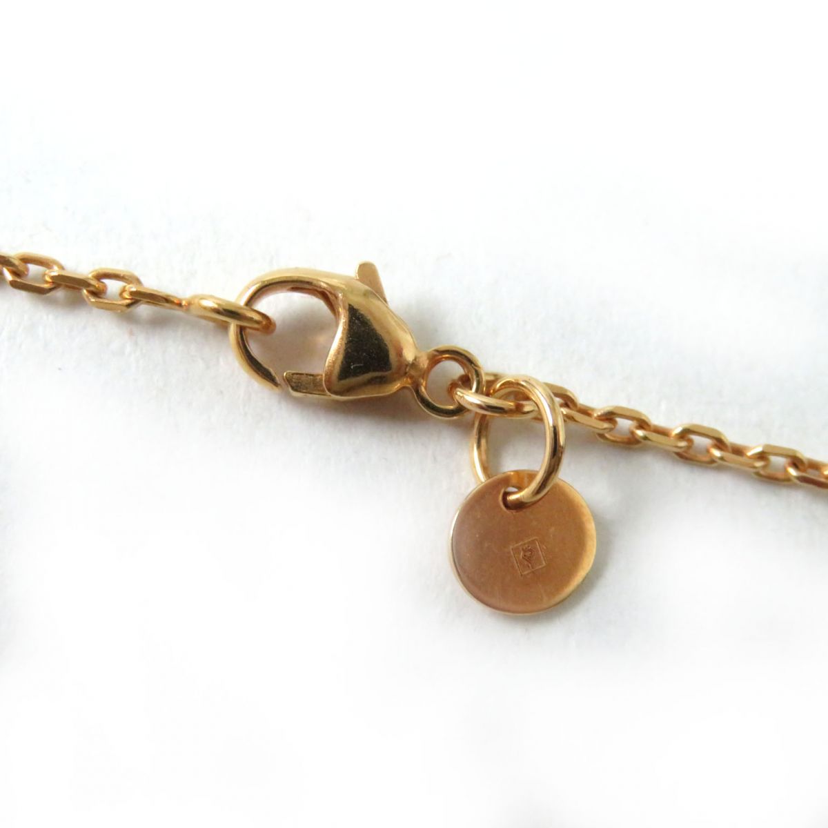 HERMES Necklace Vorswist, gold plated Pink Gold x Brown Women Used