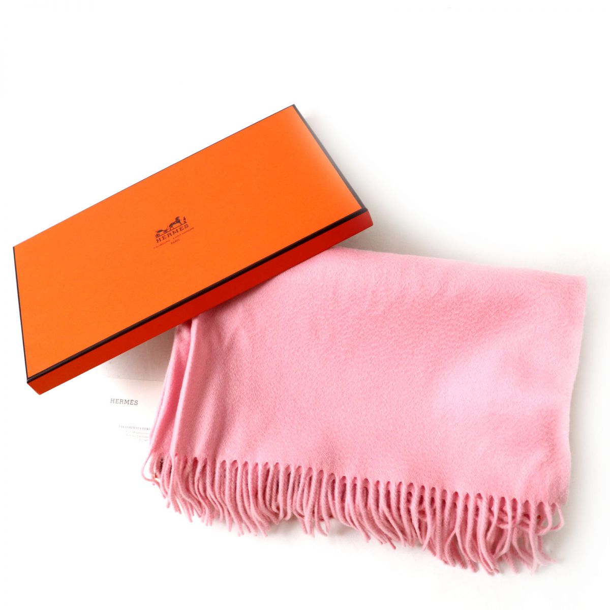 HERMES Stall Main: 100% cashmere Baby pink Women Used