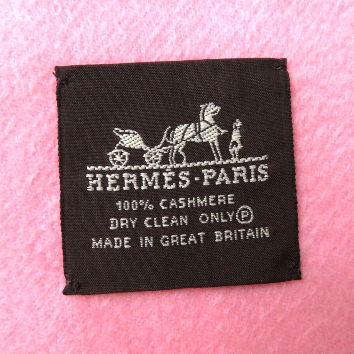 HERMES Stall Main: 100% cashmere Baby pink Women Used
