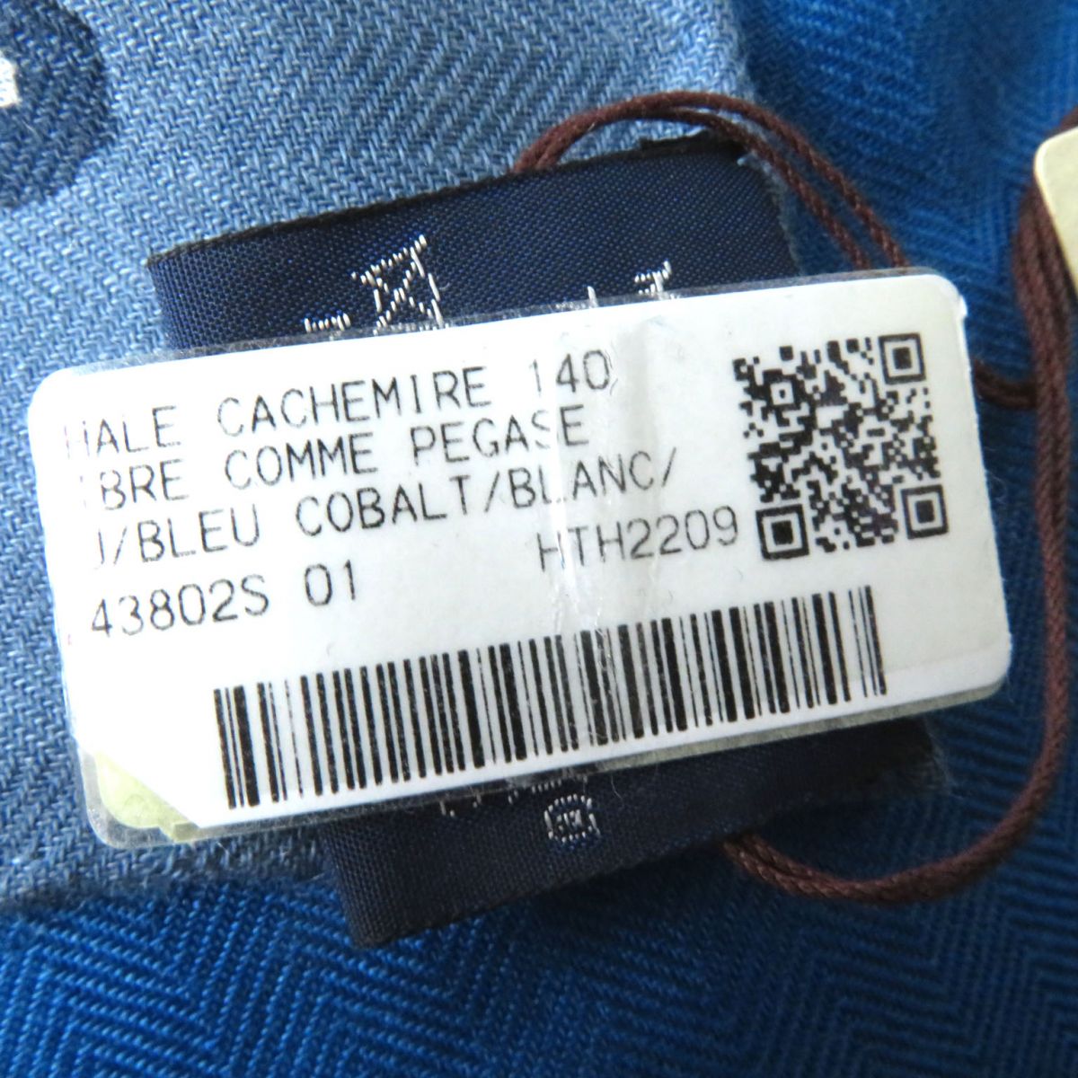 HERMES scarf Main: 70% cashmere, Main: 30% silk Blue x yellow<br> Libre Comme Pegase Women Used