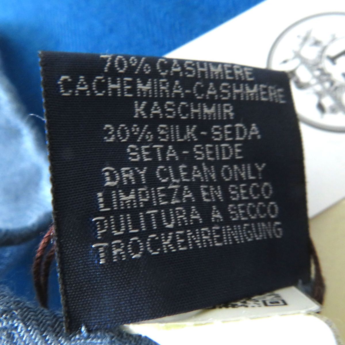 HERMES scarf Main: 70% cashmere, Main: 30% silk Blue x yellow<br> Libre Comme Pegase Women Used