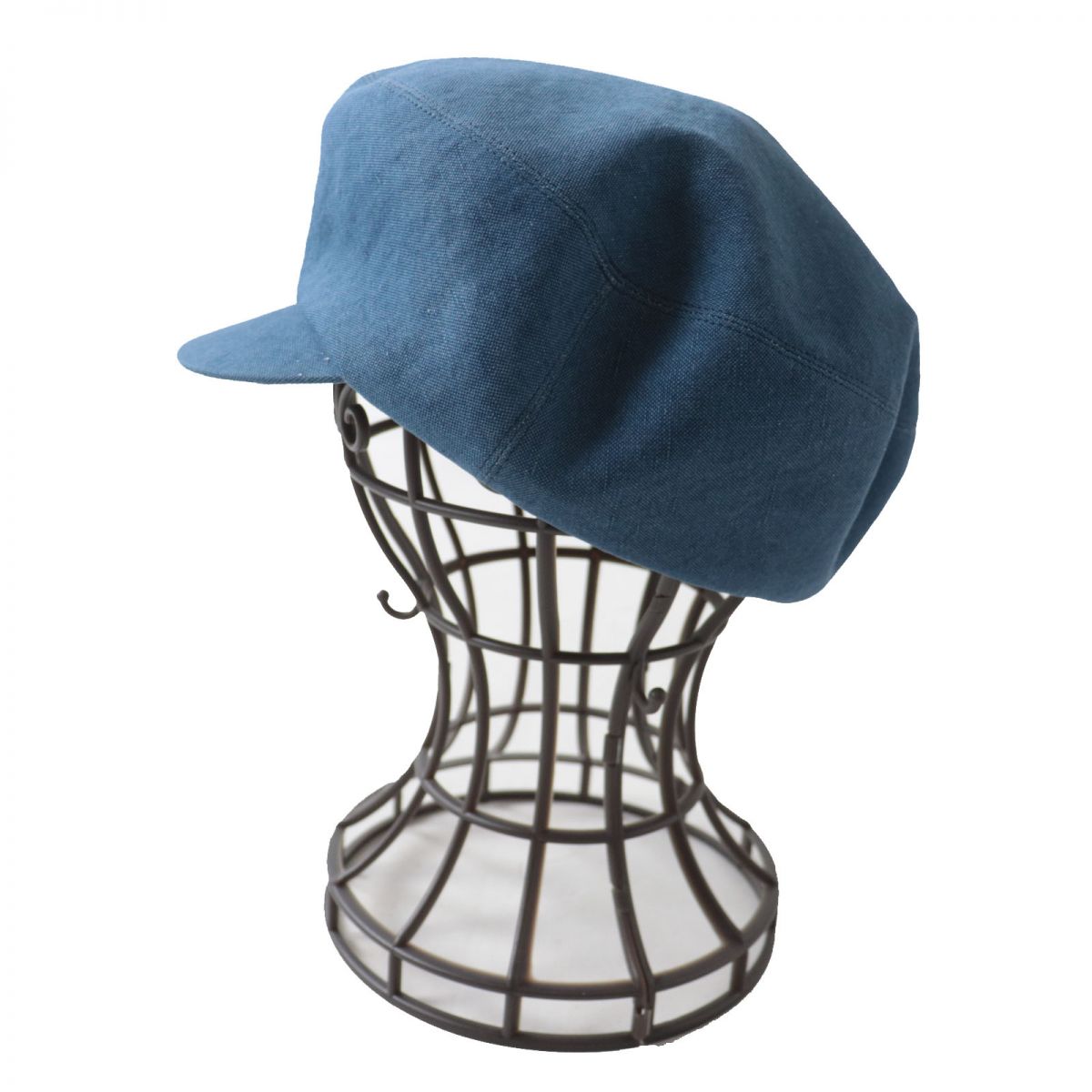 HERMES Casquette linen blue 58