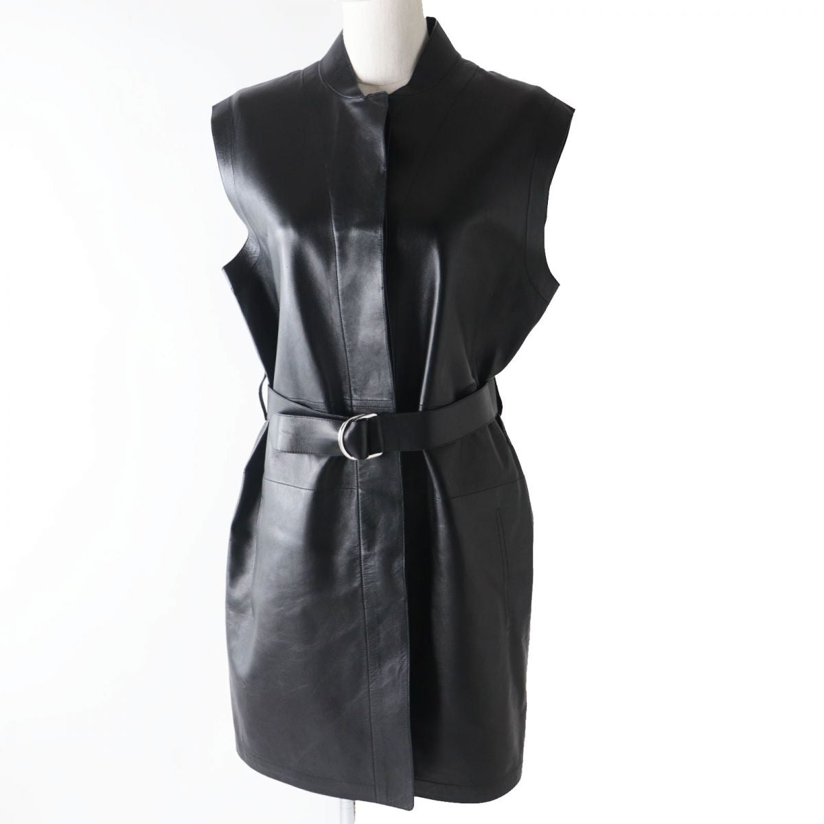 HERMES Best Lamb leather black Women 36 Used