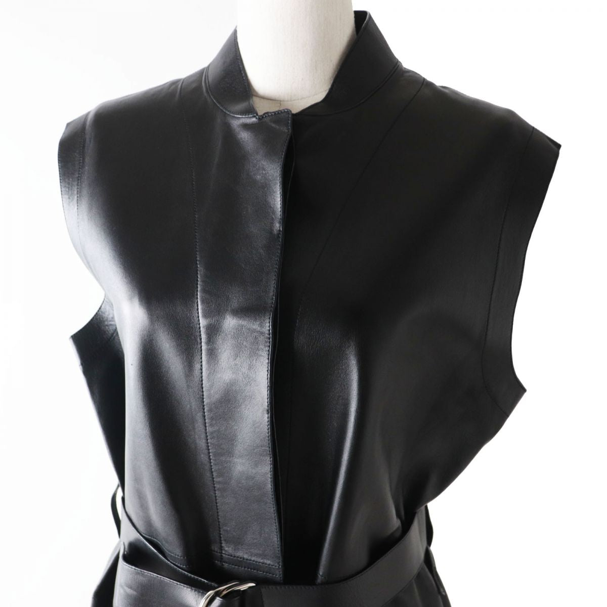 HERMES Best Lamb leather black Women 36 Used