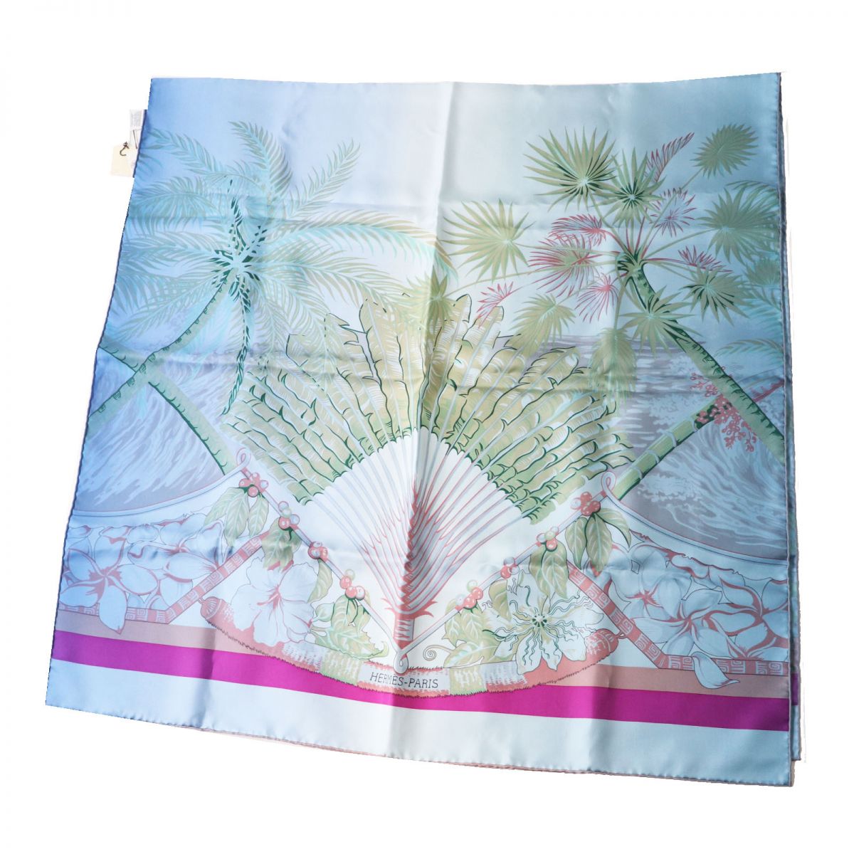 HERMES scarf silk Blue type Aloha rectangle Aloha rectangle