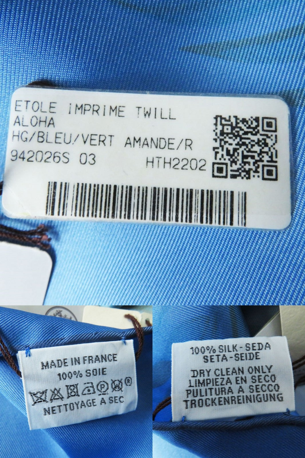 HERMES scarf silk Blue type Aloha rectangle Aloha rectangle
