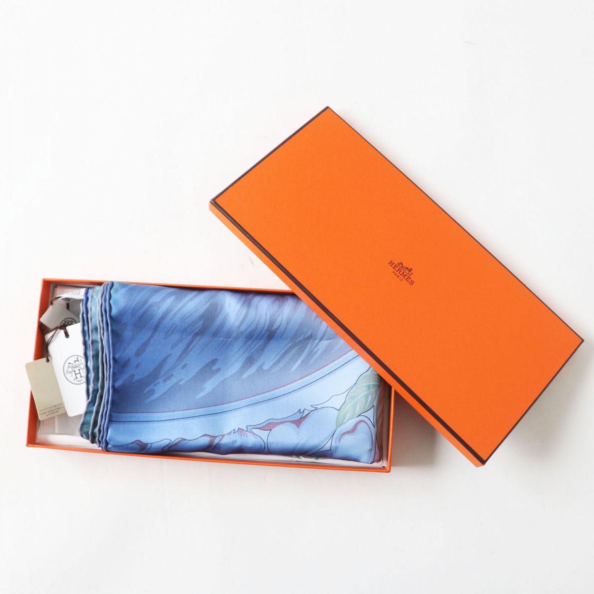 HERMES scarf silk Blue type Aloha rectangle Aloha rectangle