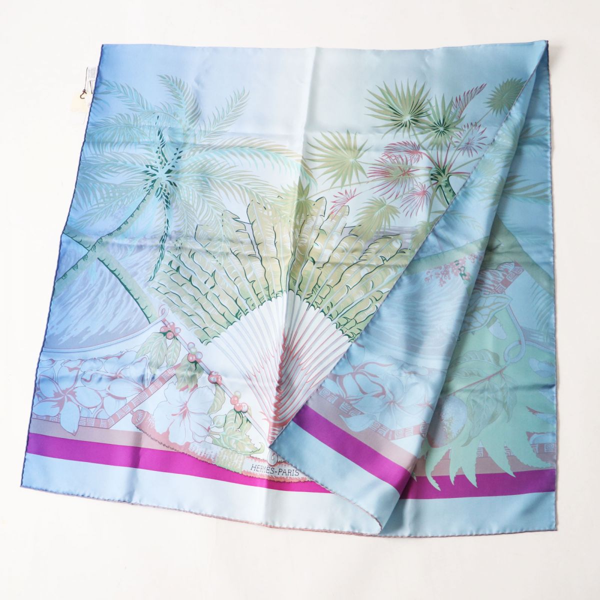 HERMES scarf silk Blue type Aloha rectangle Aloha rectangle