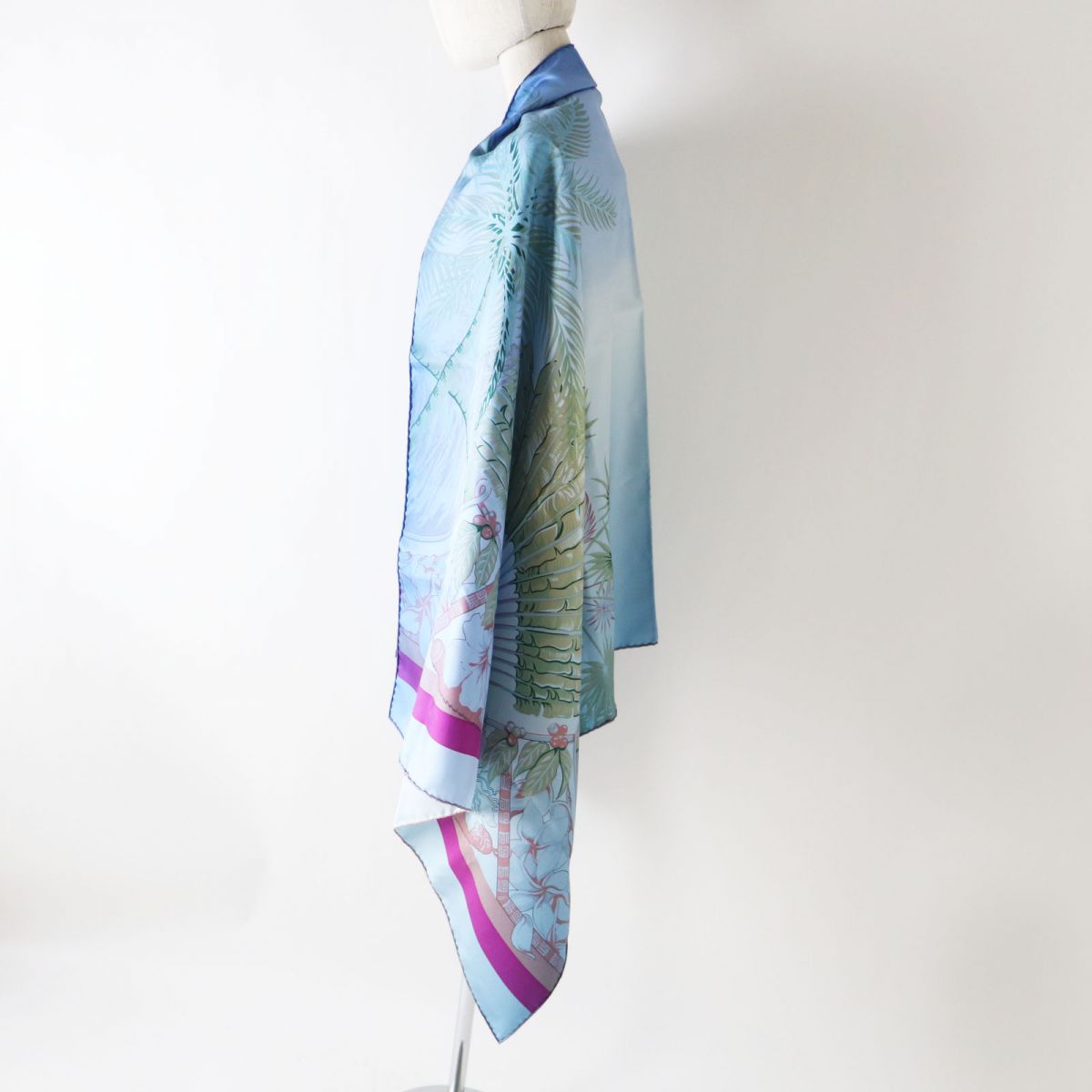 HERMES scarf silk Blue type Aloha rectangle Aloha rectangle
