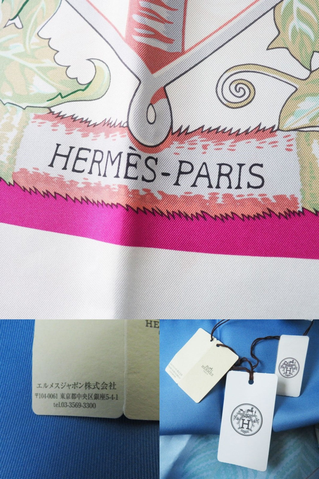 HERMES scarf silk Blue type Aloha rectangle Aloha rectangle