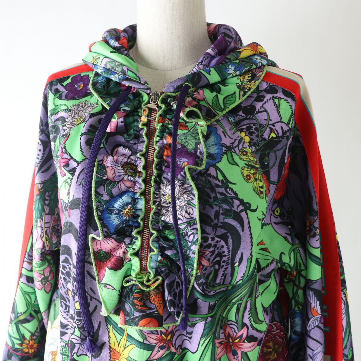 GUCCI Hoodie Outer material: 55% polyester, Outer material: 45% cotton, Part: 100% nylon Multi Women M Used