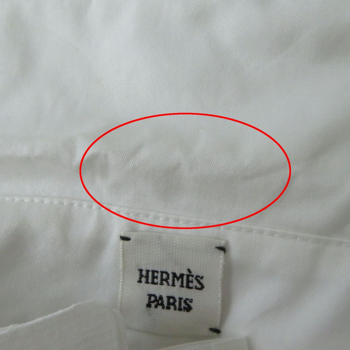 HERMES Long sleeve shirt Main: 100% cotton, Part: 100% polyester white Women 34 Used