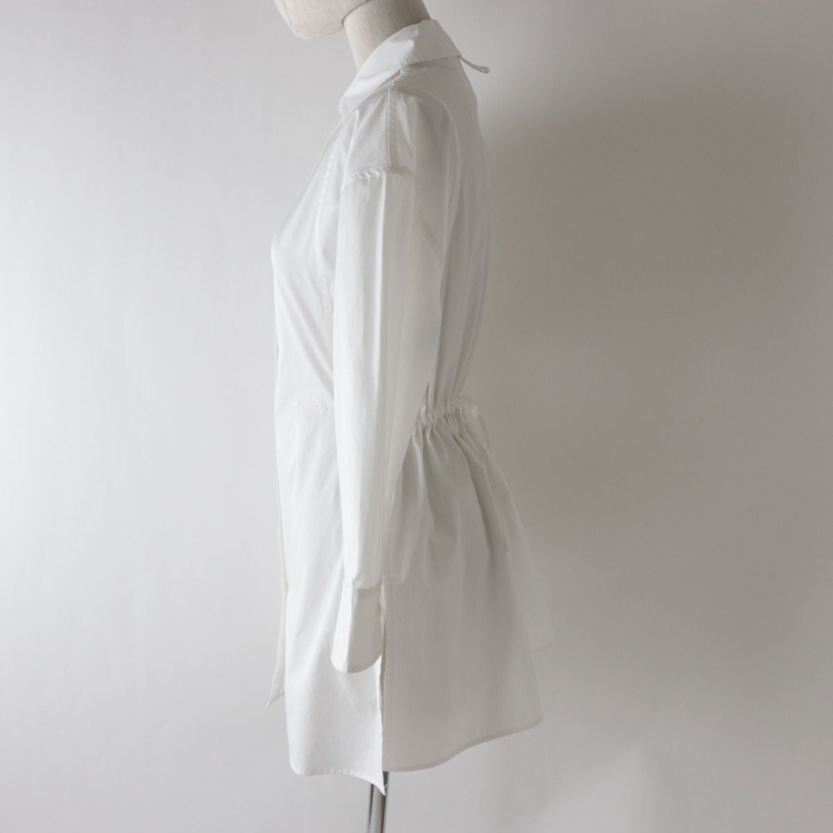 HERMES Long sleeve shirt Main: 100% cotton, Part: 100% polyester white Women 34 Used