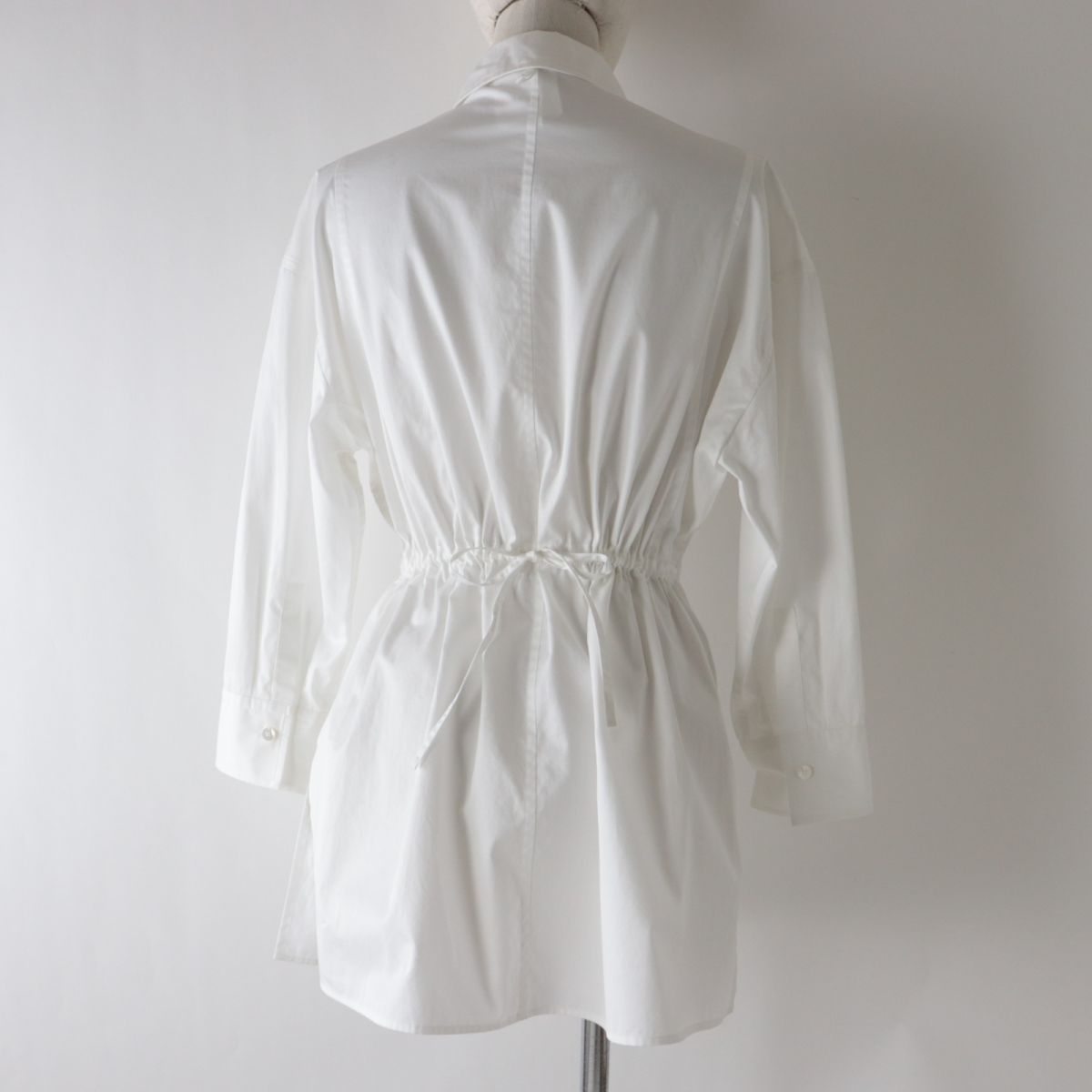 HERMES Long sleeve shirt Main: 100% cotton, Part: 100% polyester white Women 34 Used