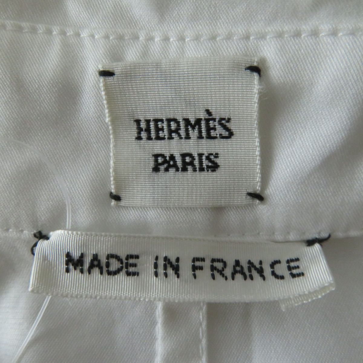 HERMES Long sleeve shirt Main: 100% cotton, Part: 100% polyester white Women 34 Used