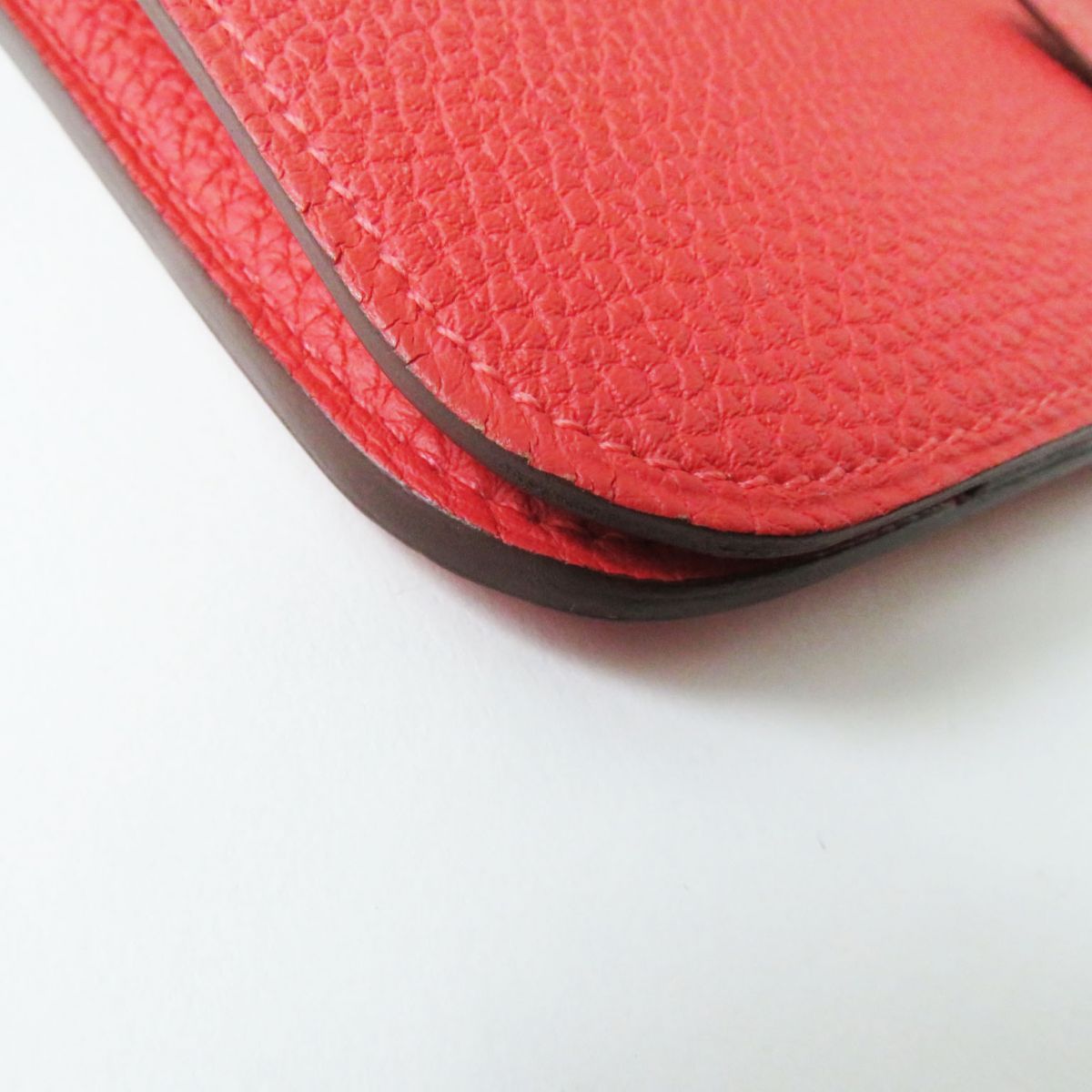 HERMES Long Wallet Purse Main: Togo Rouge Pivoine (Red) Women Used