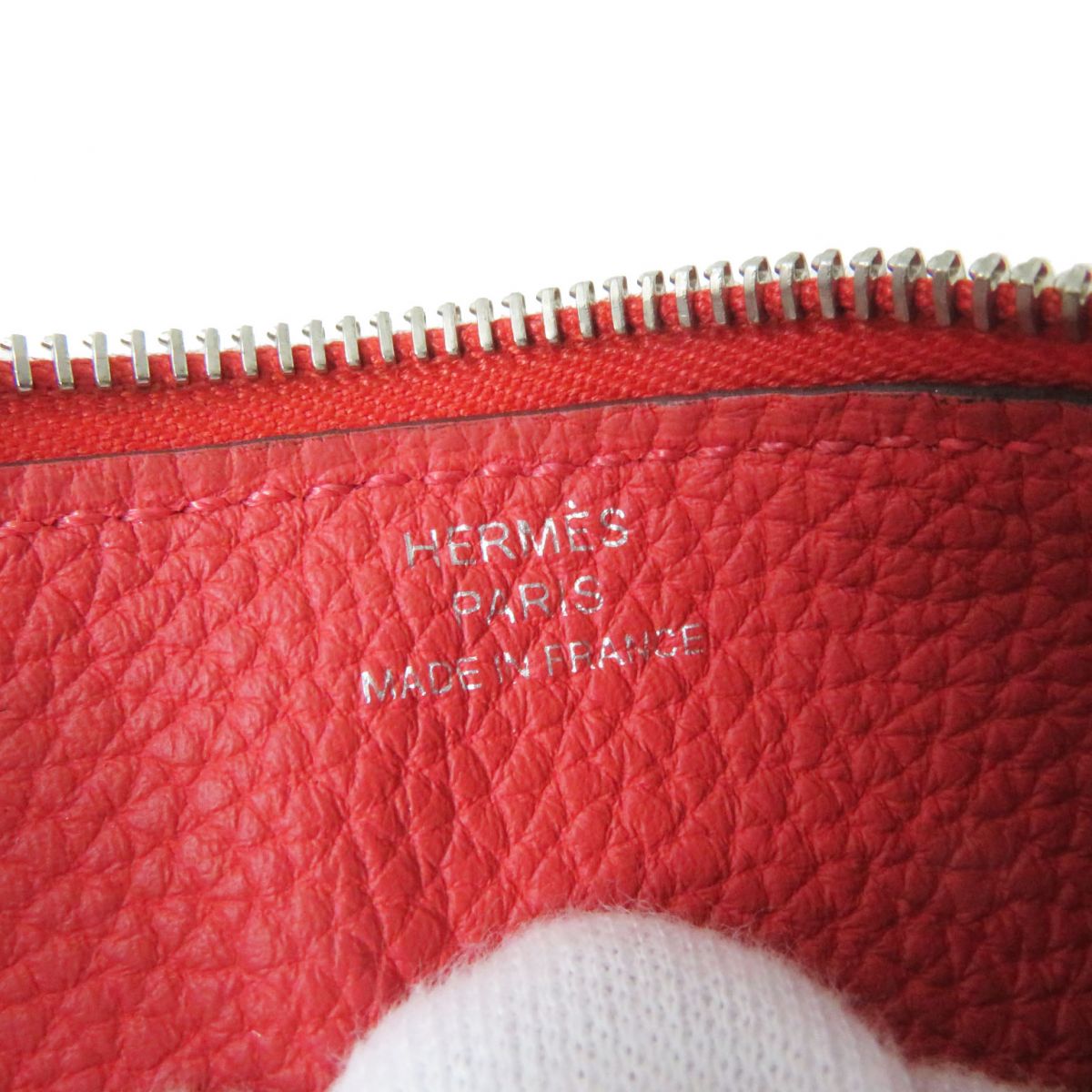 HERMES Long Wallet Purse Main: Togo Rouge Pivoine (Red) Women Used