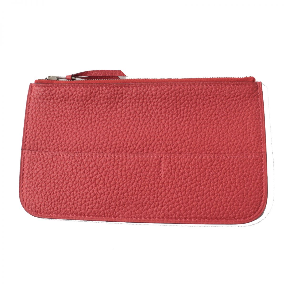 HERMES Long Wallet Purse Main: Togo Rouge Pivoine (Red) Women Used