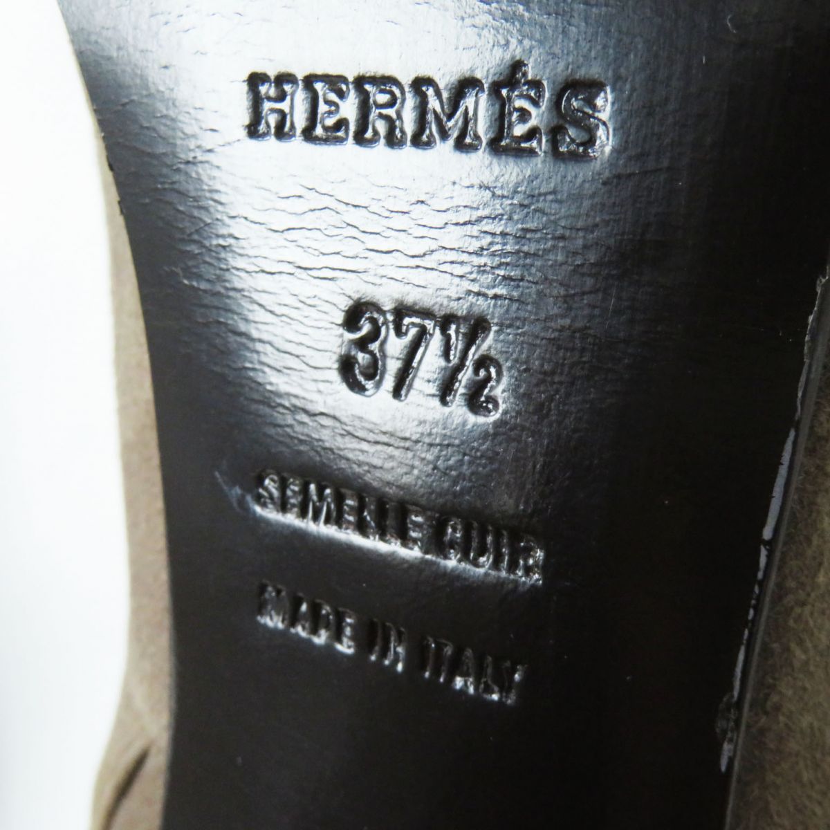 HERMES boots Main: Suede leather Mocha type x Silver Metal Women 37.5 Used