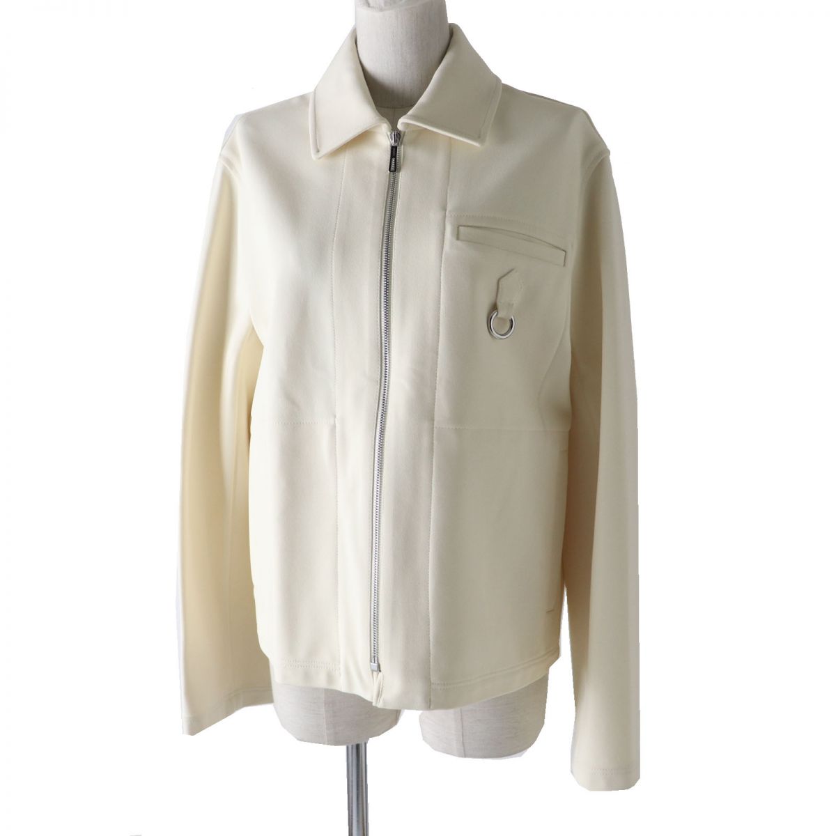 HERMES Jacket Main: 93% rayon, Main: 7% polyurethane, Lining: 65% rayon, Lining: 35% silk Ivory Women 36 Used