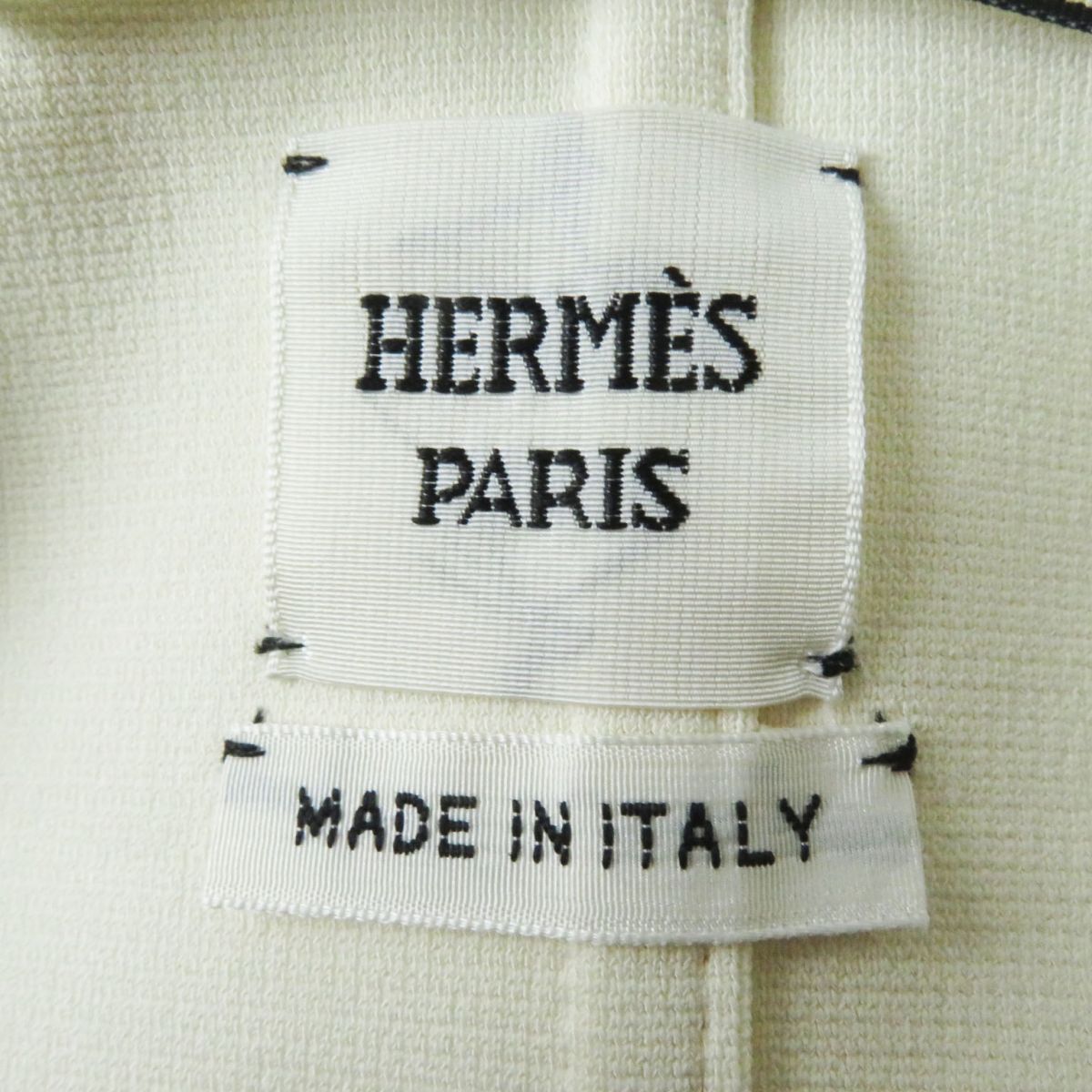 HERMES Jacket Main: 93% rayon, Main: 7% polyurethane, Lining: 65% rayon, Lining: 35% silk Ivory Women 36 Used
