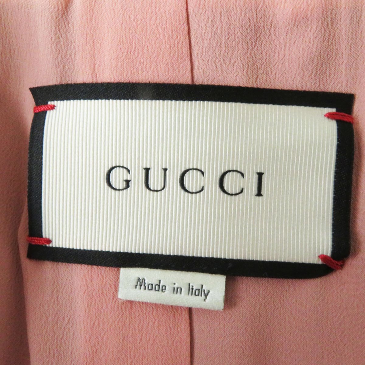 GUCCI coat Outer: 100% wool, part: 65% rayon, part: 35% cotton, part: 50% cotton, part: 50% rayon Black x Navy x Red Women 36 Used