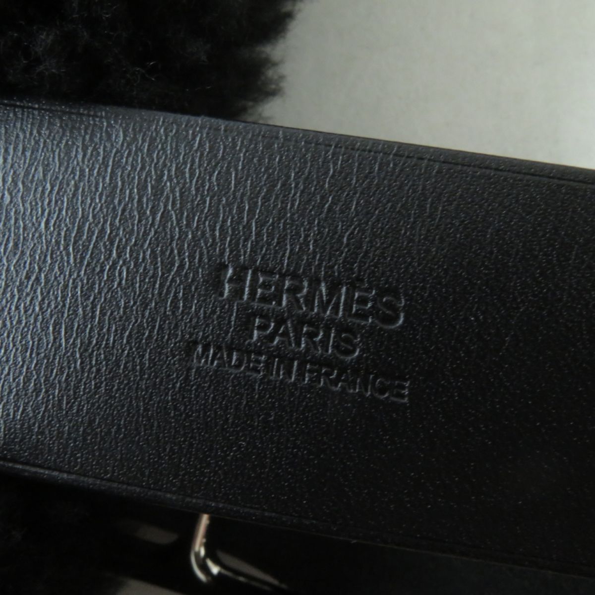 HERMES Tote Bag Main: Taurillon Clemence Cristobal, Part: Mouton black Women Used