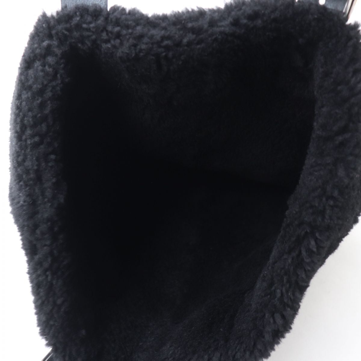 HERMES Tote Bag Main: Taurillon Clemence Cristobal, Part: Mouton black Women Used