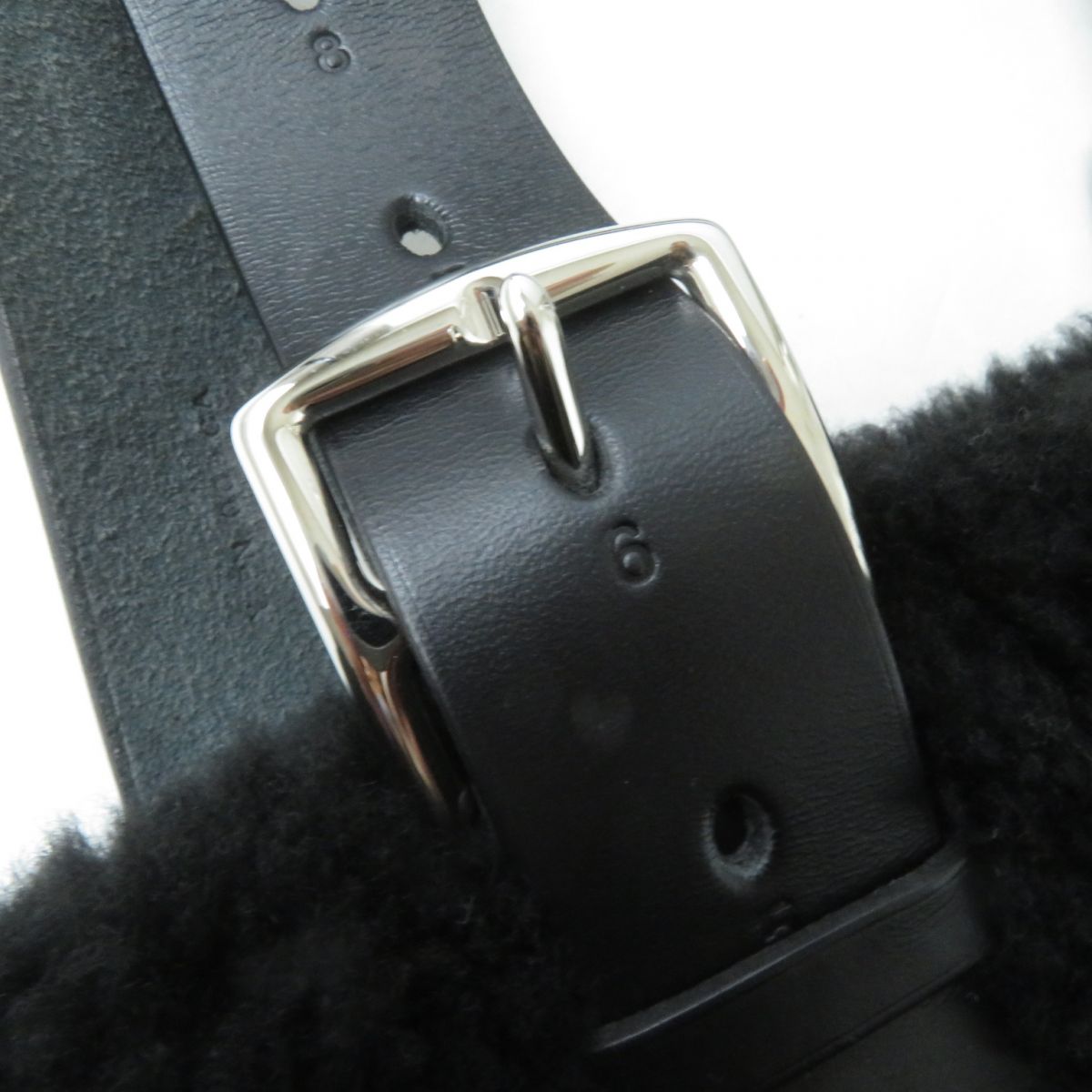 HERMES Tote Bag Main: Taurillon Clemence Cristobal, Part: Mouton black Women Used