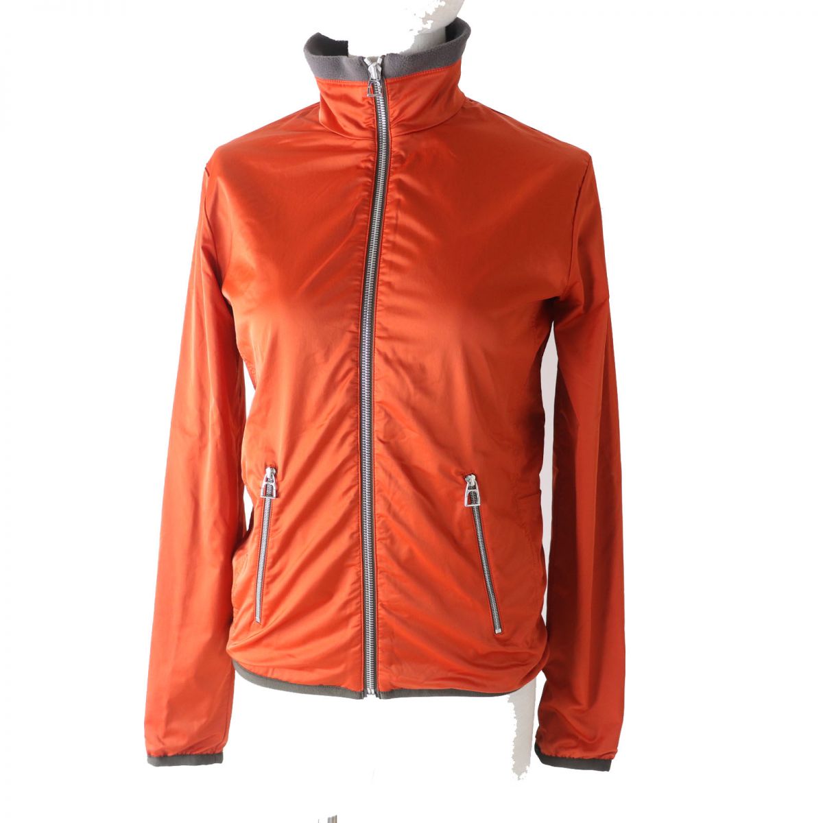 HERMES Jacket Outer: 92% polyamide (nylon), Outer: 8% elastane (polyurethane), Lining: 92% polyester, Lining: 8% elastane (polyurethane) Orange x khaki Women S Used