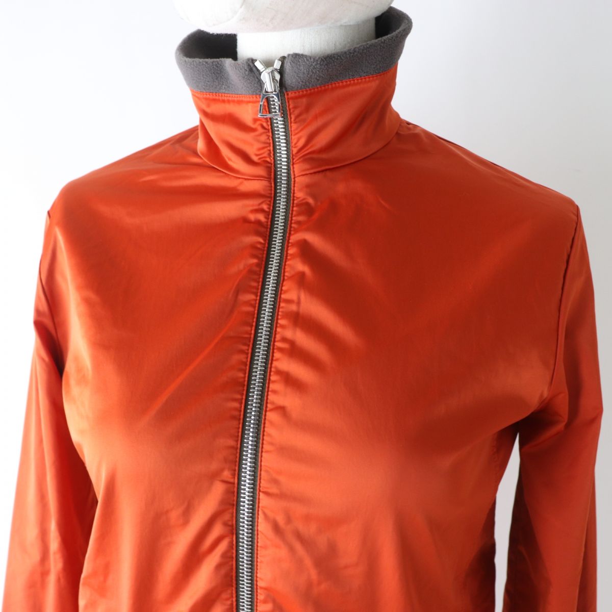 HERMES Jacket Outer: 92% polyamide (nylon), Outer: 8% elastane (polyurethane), Lining: 92% polyester, Lining: 8% elastane (polyurethane) Orange x khaki Women S Used
