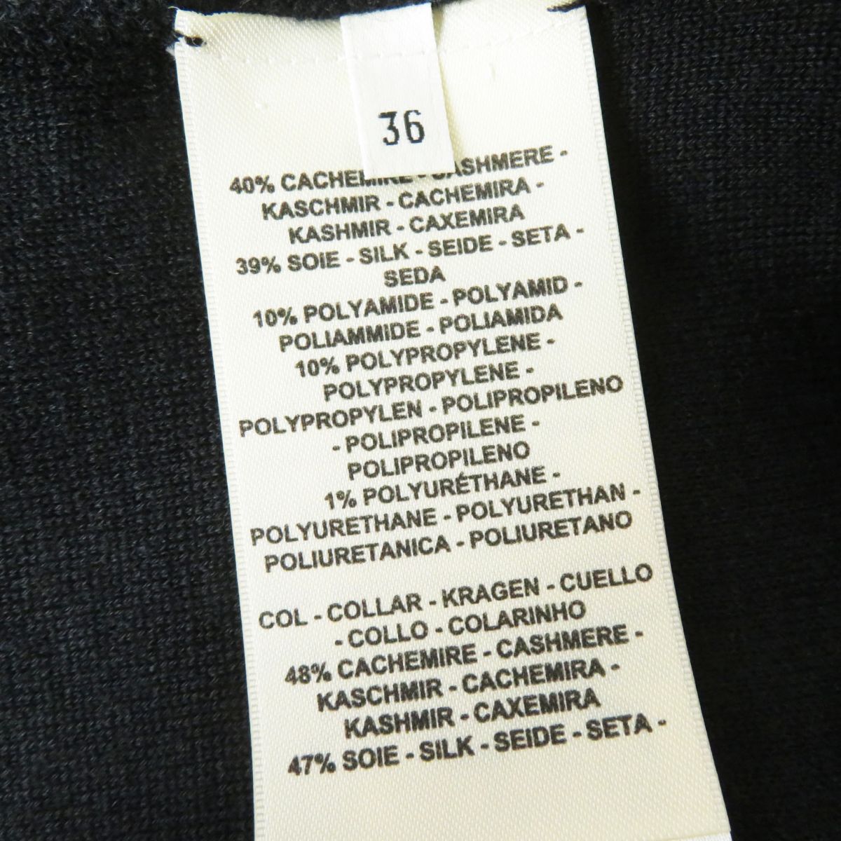 HERMES knit cashmere black 36