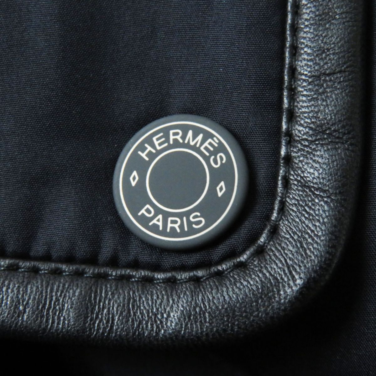 HERMES Down jacket polyester Multi x Black (Bordeaux Pattern x Solid Color) 34