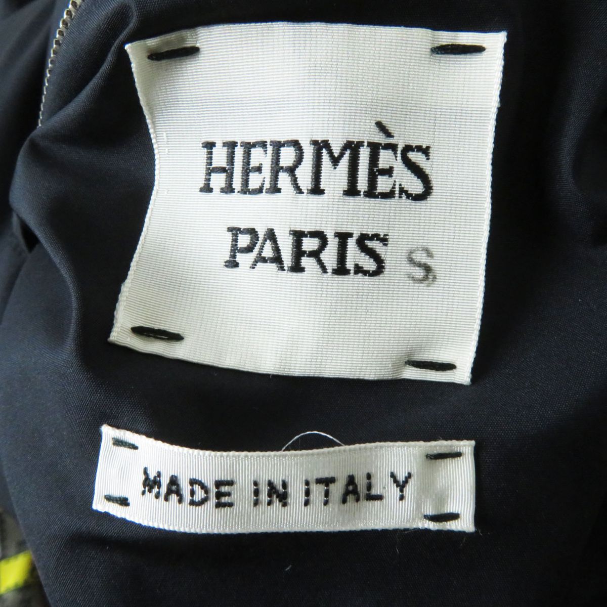 HERMES Down jacket polyester Multi x Black (Bordeaux Pattern x Solid Color) 34