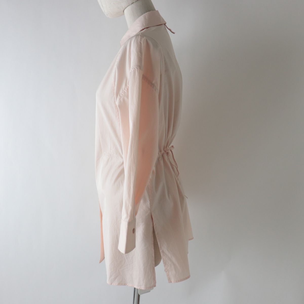 HERMES Long sleeve shirt Main: 100% cotton, Part: 100% polyester Baby pink Women 34 Used