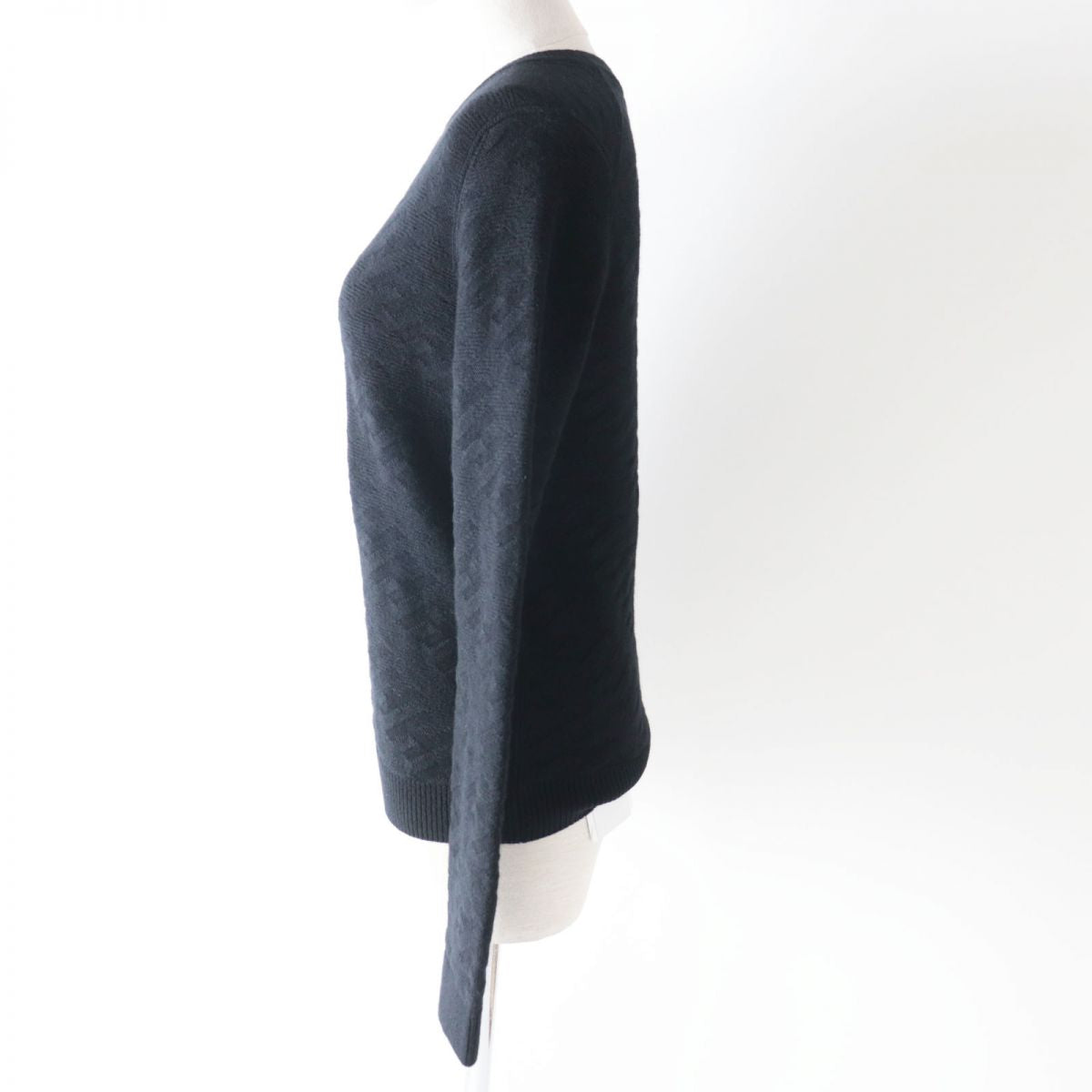 HERMES knit Main: 100% wool black Women 36 Used