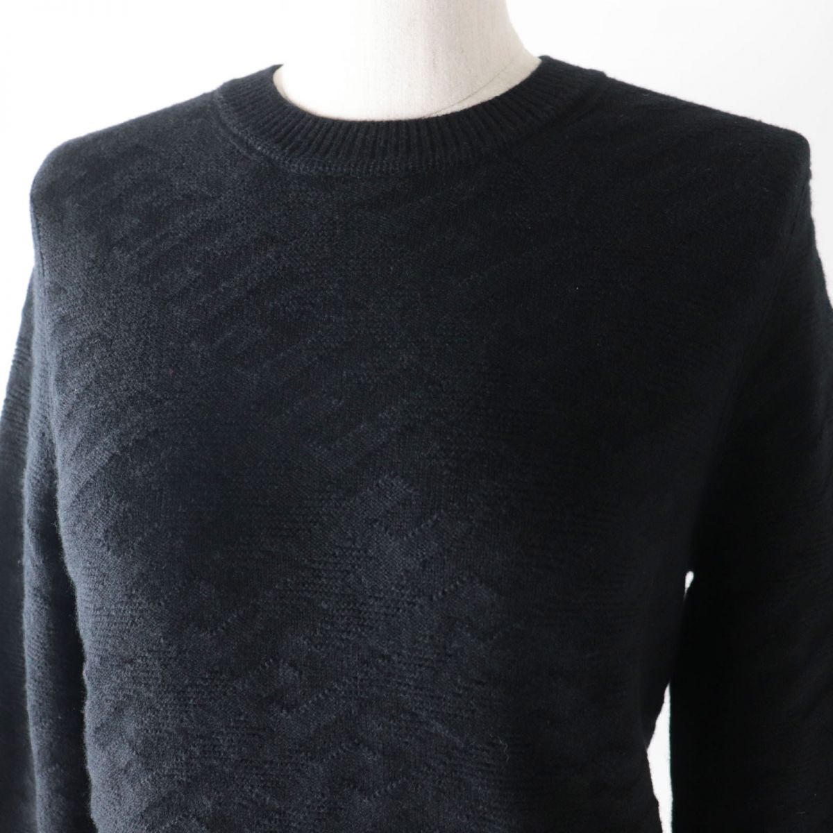 HERMES knit Main: 100% wool black Women 36 Used