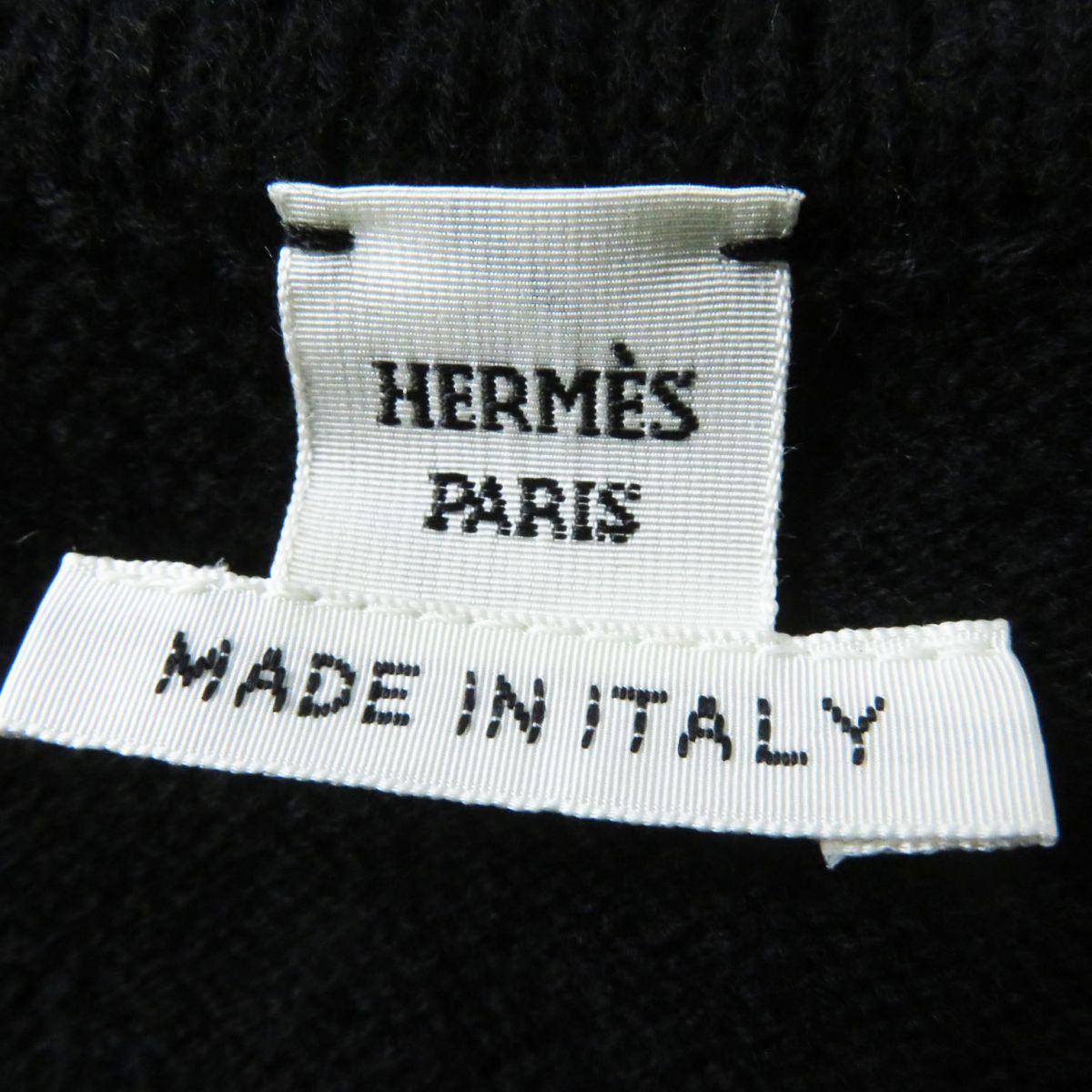 HERMES knit Main: 100% wool black Women 36 Used
