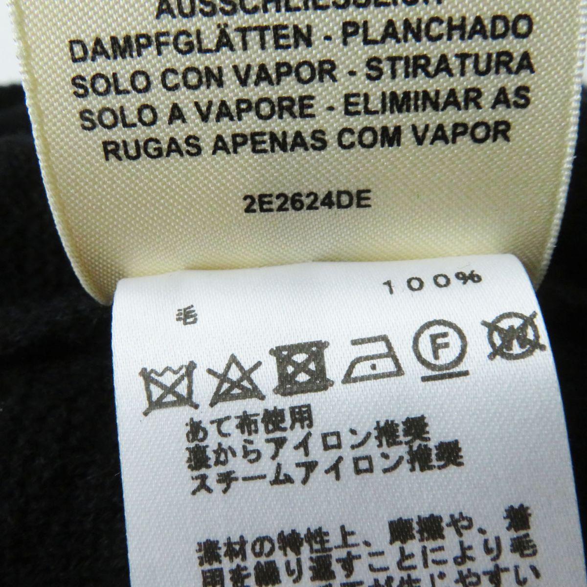 HERMES knit Main: 100% wool black Women 36 Used