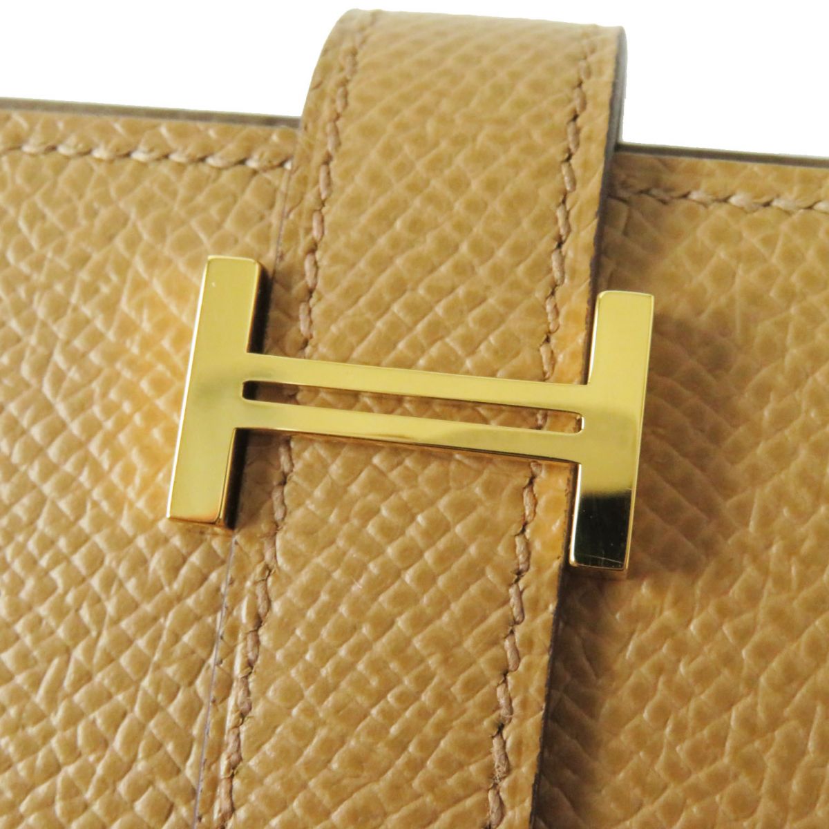 HERMES Long Wallet Purse Main�FEpsom Biscuit/Arzan Women Used