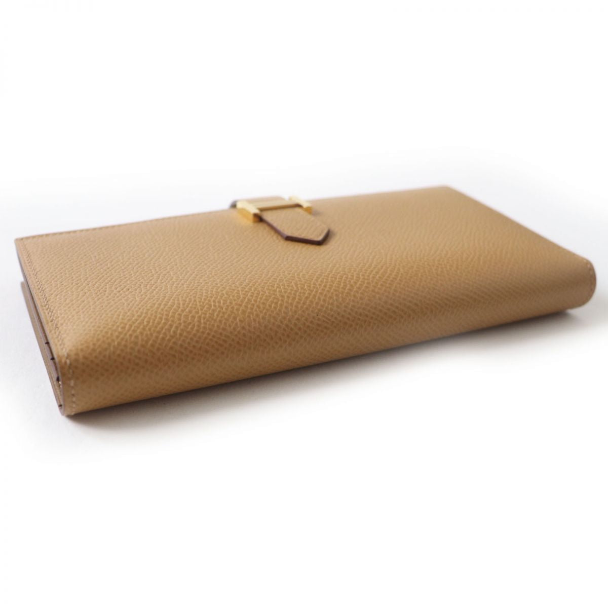 HERMES Long Wallet Purse Main�FEpsom Biscuit/Arzan Women Used