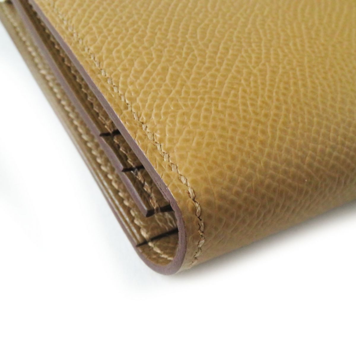 HERMES Long Wallet Purse Main�FEpsom Biscuit/Arzan Women Used