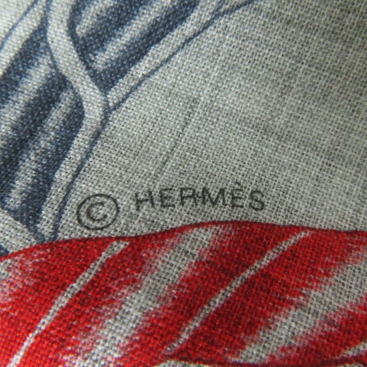 HERMES Stall Main: 100% cashmere Gray x Multi (Robe de Soir) Women Used