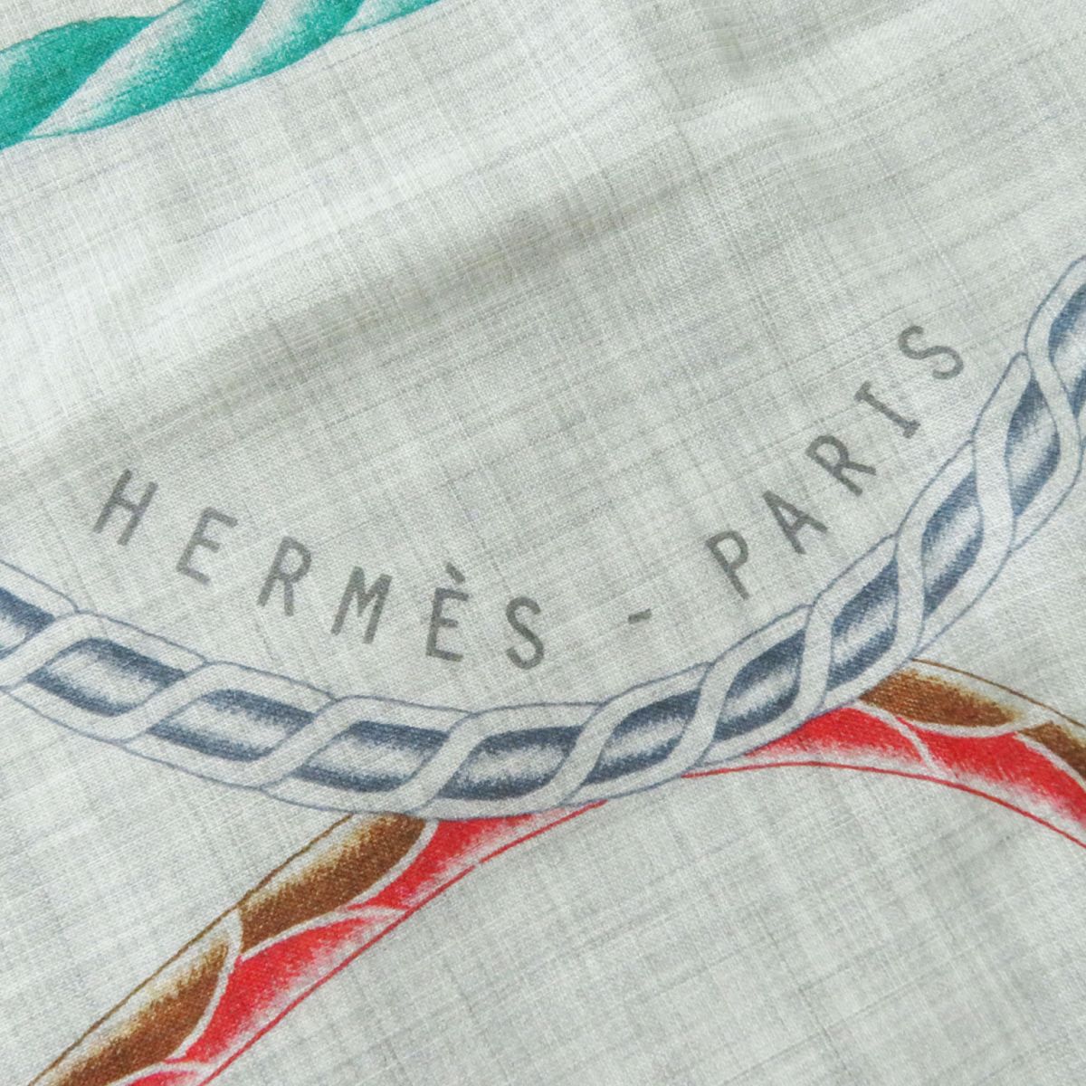 HERMES Stall Main: 100% cashmere Gray x Multi (Robe de Soir) Women Used