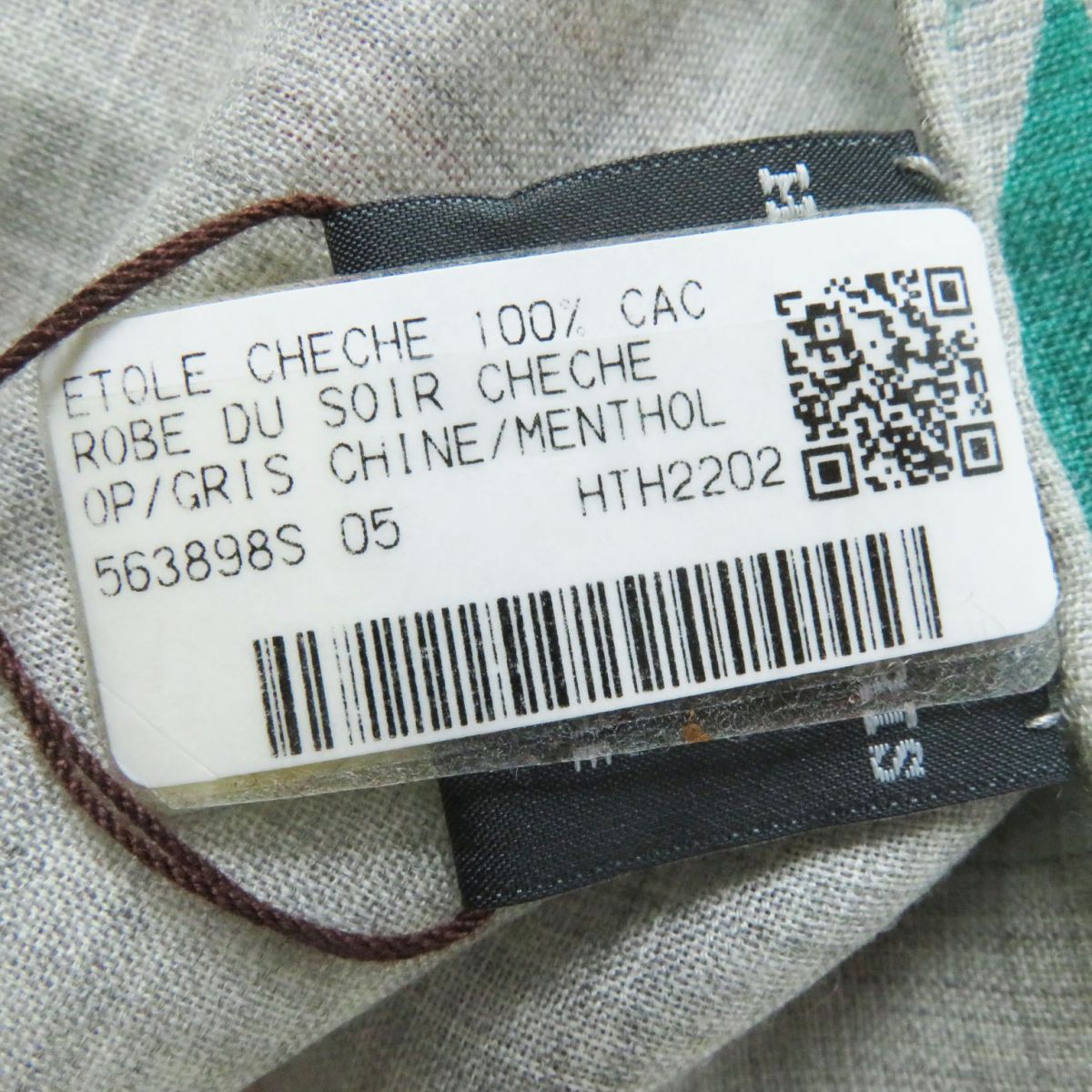 HERMES Stall Main: 100% cashmere Gray x Multi (Robe de Soir) Women Used