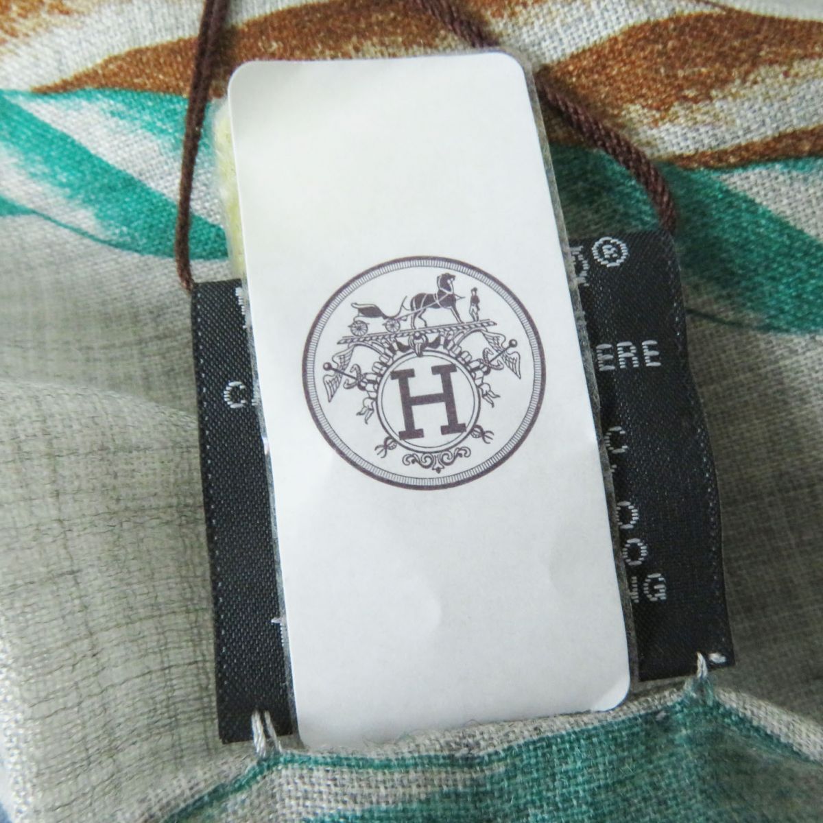 HERMES Stall Main: 100% cashmere Gray x Multi (Robe de Soir) Women Used
